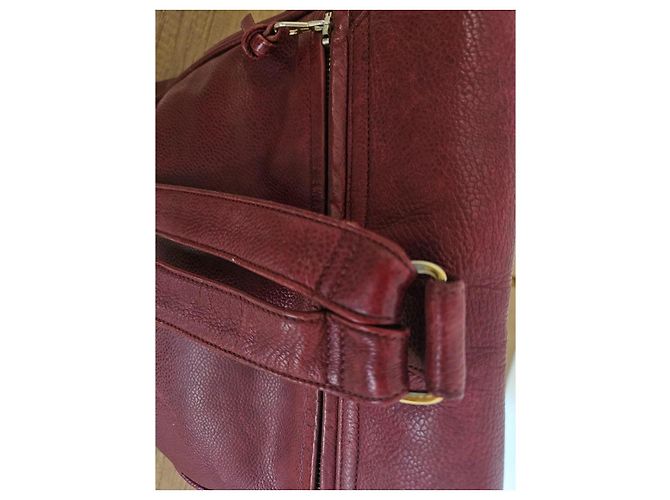 Mochila Chanel de piel burdeos - vista 3