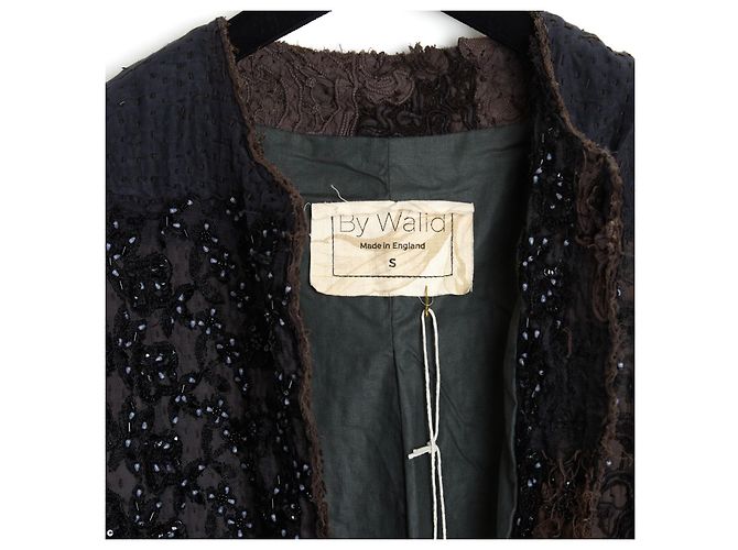 Autre Marque By Walid Veste Manteau FR36 Delya abrigo de seda con patchwork y cuentas UK8 US6 NWT Multicolor - vista 4