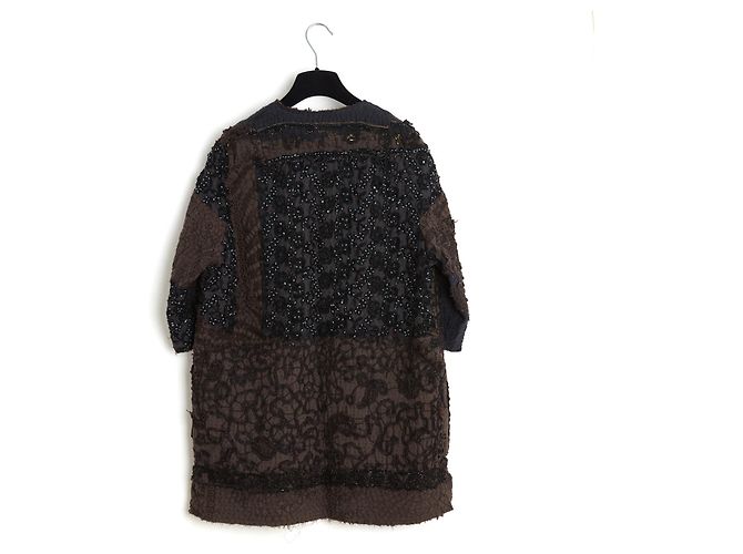 Autre Marque By Walid Veste Manteau FR36 Delya abrigo de seda con patchwork y cuentas UK8 US6 NWT Multicolor - vista 5