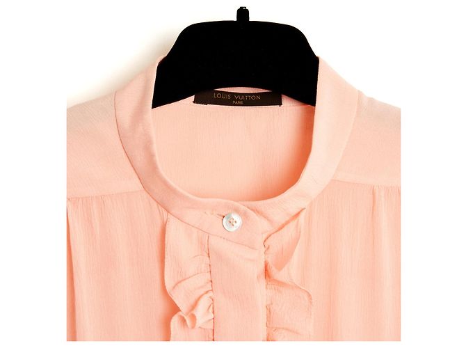 Louis Vuitton Top Rose FR38 Marc Jacobs Pfirsich Rosa Seidencrepe Bluse UK10 US8 - Ansicht 4