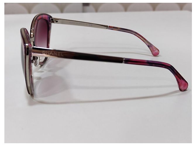Occhiali da sole Chanel Butterfly gradiente rosa e viola - vista 6
