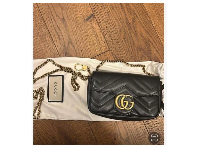 Gucci GG Marmont Mini Lederhandtasche Schwarz - Ansicht 2