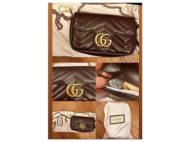 Gucci GG Marmont Mini Lederhandtasche Schwarz - Ansicht 3
