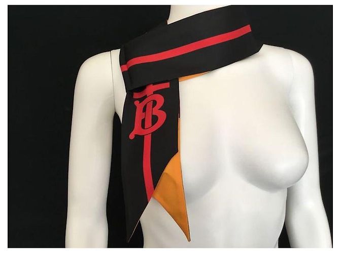 Foulard Choker in Seta Burberry Multicolore - vista 10