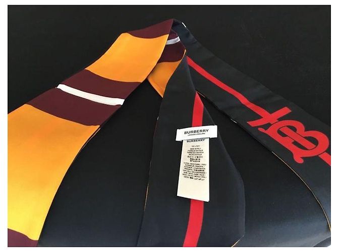 Foulard Choker in Seta Burberry Multicolore - vista 2