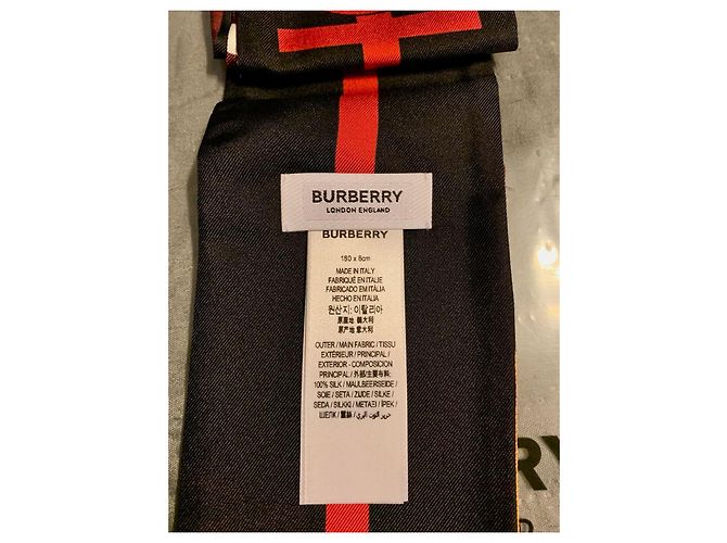 Foulard Choker in Seta Burberry Multicolore - vista 3