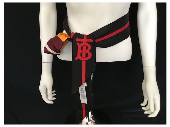 Foulard Choker in Seta Burberry Multicolore - vista 6