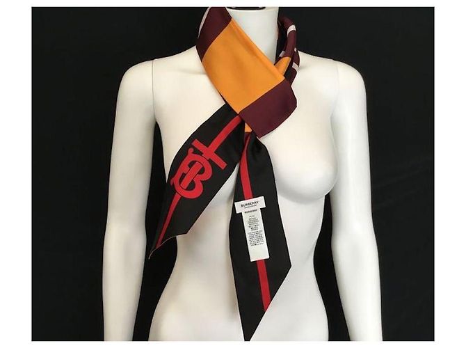 Foulard Choker in Seta Burberry Multicolore - vista 7