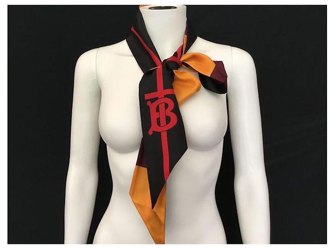 Foulard Choker in Seta Burberry Multicolore - vista 9