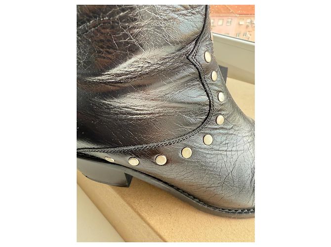 Stivali Zadig & Voltaire in pelle nera con borchie Nero - vista 7