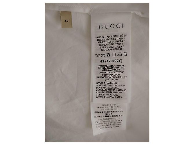 GUCCI CAMICIA BIANCA POPELIN DI COTONE CON FIOCCO AL COLLO. Bianco - vista 4