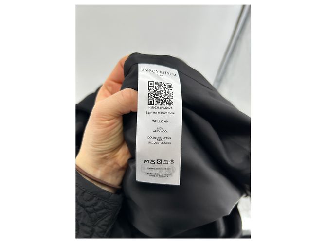 Autre Marque NON SIGNE / UNSIGNED Coats T.FR 48 Wool Black - view 5