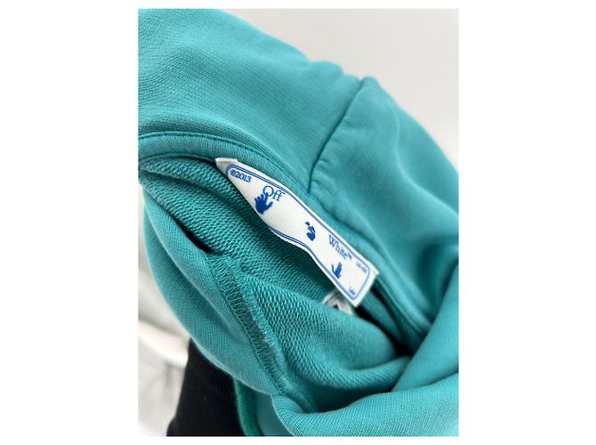 Off White OFF-WHITE Strickwaren und Sweatshirts T.International XL Baumwolle Türkis - Ansicht 3