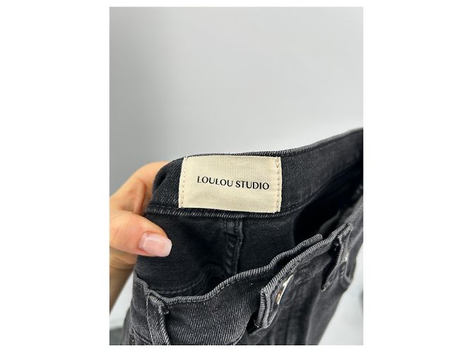 Autre Marque LOULOU STUDIO Jeans T.US 26 Algodón Gris - vista 3
