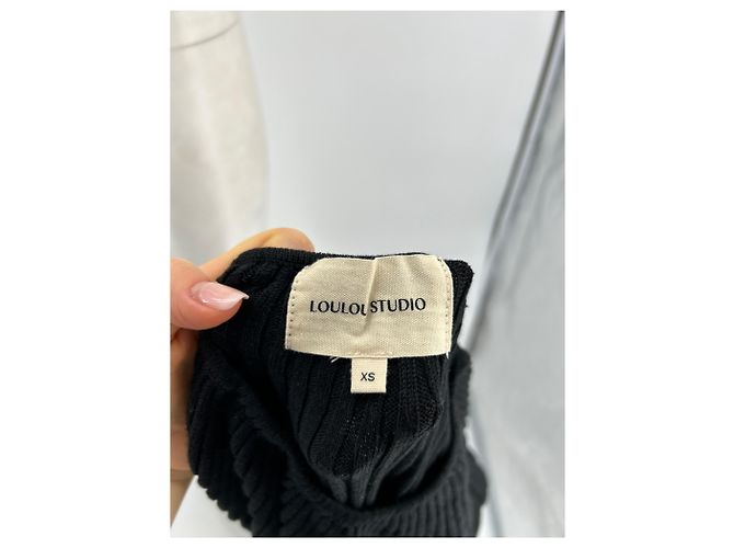 Autre Marque LOULOU STUDIO Tops T.International XS Leinen Schwarz - Ansicht 5