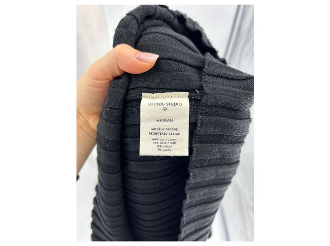 Autre Marque LOULOU STUDIO Tops T.International XS Leinen Schwarz - Ansicht 6