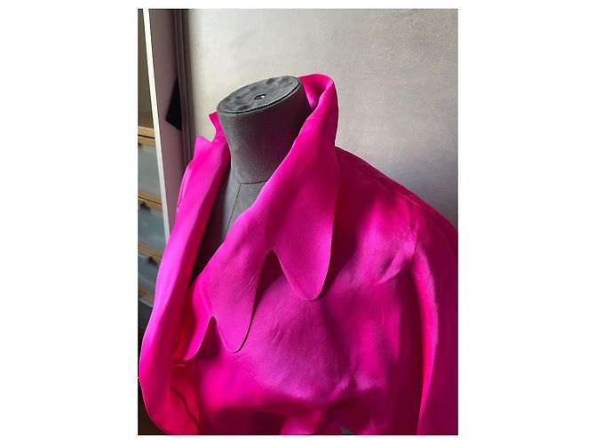 Chaqueta Thierry Mugler de seda rosa con cinturón Talla 36 - vista 4