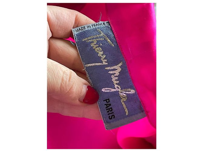 Chaqueta Thierry Mugler de seda rosa con cinturón Talla 36 - vista 8