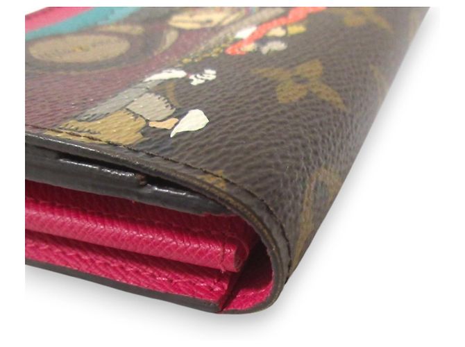 Billetera larga bi-fold edición limitada de Navidad Louis Vuitton Castaño Multicolor - vista 10