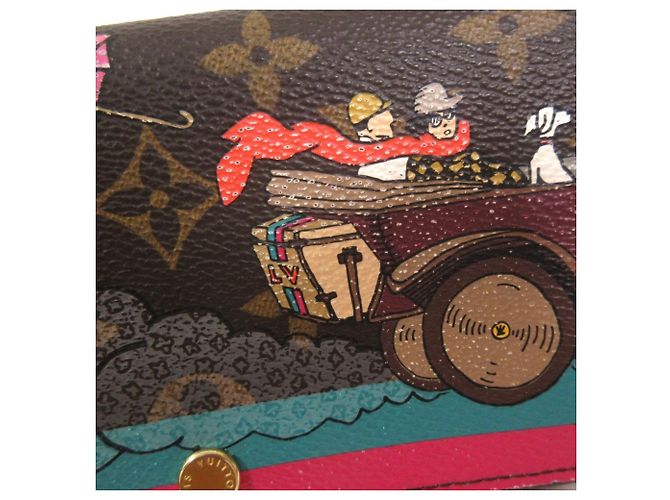 Billetera larga bi-fold edición limitada de Navidad Louis Vuitton Castaño Multicolor - vista 14