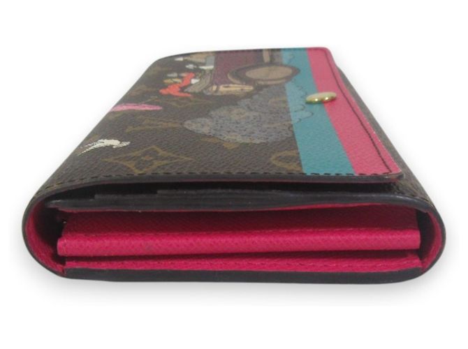 Billetera larga bi-fold edición limitada de Navidad Louis Vuitton Castaño Multicolor - vista 7