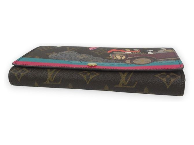 Billetera larga bi-fold edición limitada de Navidad Louis Vuitton Castaño Multicolor - vista 8