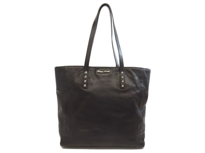 Borsa tote con borchie Miu Miu Nero - vista 11