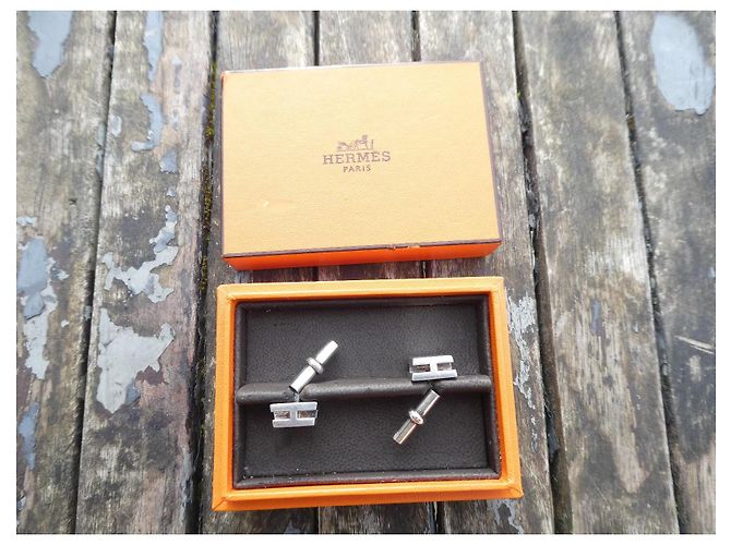 gemelli vintage hermès in argento 925 scatola Silver hardware - vista 2
