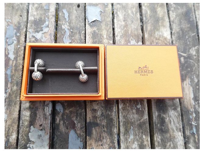 gemelli vintage hermès in argento 925 scatola Silver hardware - vista 2