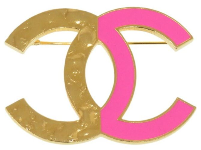 Spilla in metallo bicolore Coco Mark di Chanel Rosa D'oro - vista 2