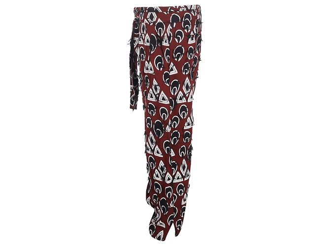 Pantalones cortos con cordón impresos Chloé en viscosa burdeos Roja - vista 2