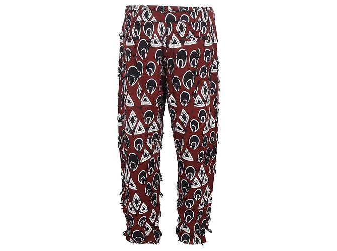 Pantalones cortos con cordón impresos Chloé en viscosa burdeos Roja - vista 3