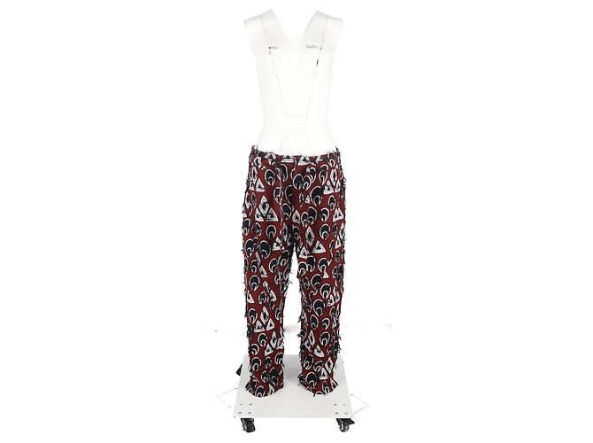 Pantalones cortos con cordón impresos Chloé en viscosa burdeos Roja - vista 4