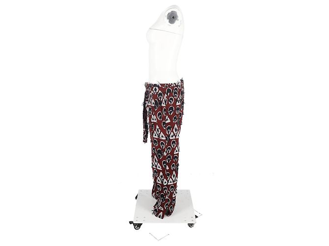 Pantalones cortos con cordón impresos Chloé en viscosa burdeos Roja - vista 5
