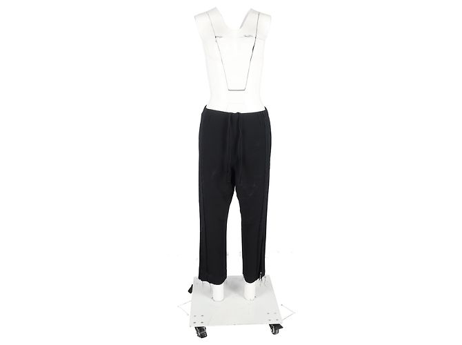 Ann Demeulemeester weite Hose mit Kordelzug aus schwarzer Wolle - Ansicht 4