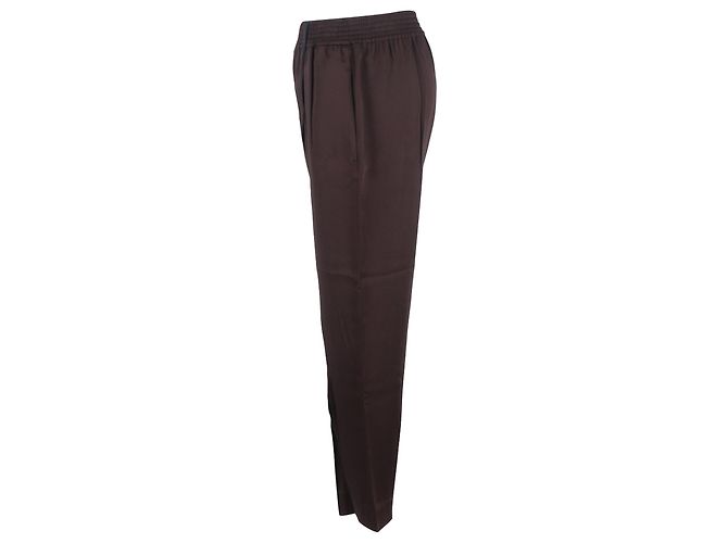 Pantalones de pierna ancha con cordón Haider Ackermann en algodón marrón Castaño Roja - vista 2