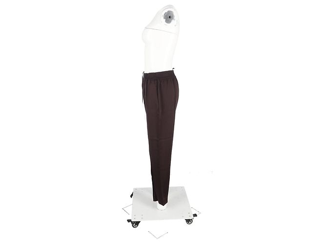Pantalones de pierna ancha con cordón Haider Ackermann en algodón marrón Castaño Roja - vista 4