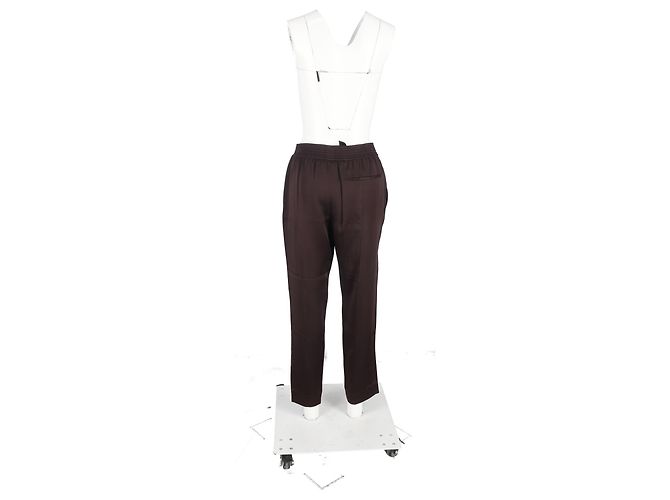 Pantalones de pierna ancha con cordón Haider Ackermann en algodón marrón Castaño Roja - vista 5