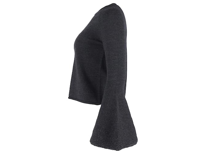 Marc by Marc Jacobs Co Pullover mit Glockenärmeln aus grauer Wolle - Ansicht 2
