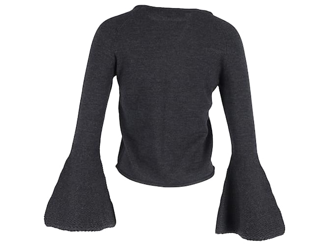 Marc by Marc Jacobs Co Pullover mit Glockenärmeln aus grauer Wolle - Ansicht 3