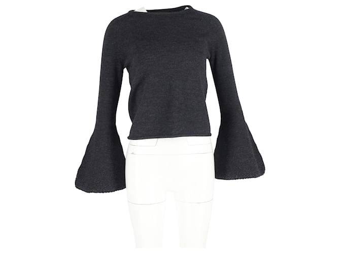 Marc by Marc Jacobs Co Pullover mit Glockenärmeln aus grauer Wolle - Ansicht 4