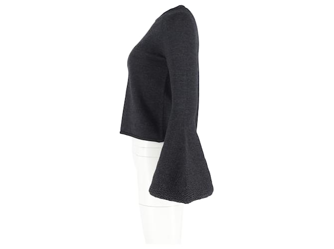 Marc by Marc Jacobs Co Pullover mit Glockenärmeln aus grauer Wolle - Ansicht 5