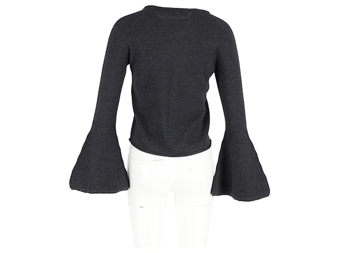 Marc by Marc Jacobs Co Pullover mit Glockenärmeln aus grauer Wolle - Ansicht 6