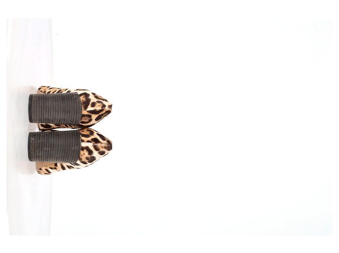 Zapatos Chloé Leopard con borde de concha en pelo de pony marrón - vista 10