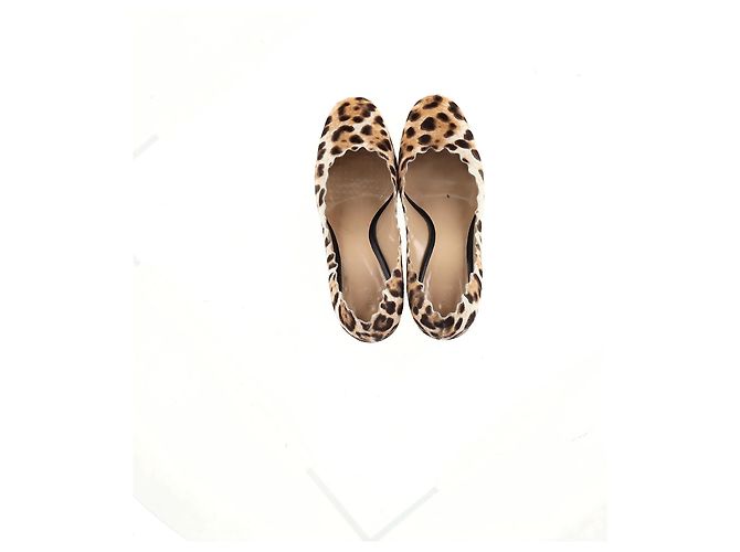Zapatos Chloé Leopard con borde de concha en pelo de pony marrón - vista 8