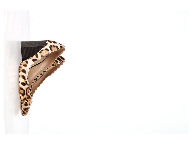 Zapatos Chloé Leopard con borde de concha en pelo de pony marrón - vista 9