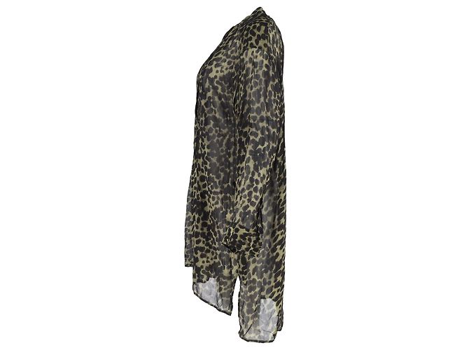 Isabel Marant Etoile Robe mini imprimée léopard Cray Isabel Marant en viscose verte - vue 2