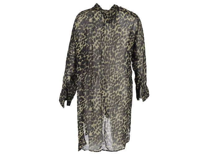 Isabel Marant Etoile Robe mini imprimée léopard Cray Isabel Marant en viscose verte - vue 3