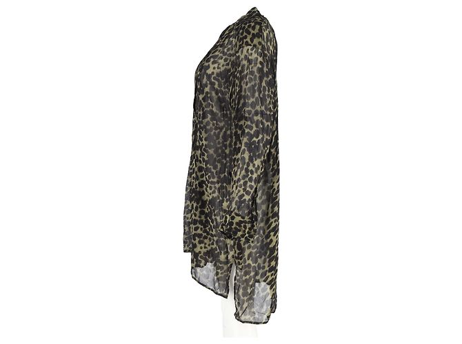 Isabel Marant Etoile Robe mini imprimée léopard Cray Isabel Marant en viscose verte - vue 4