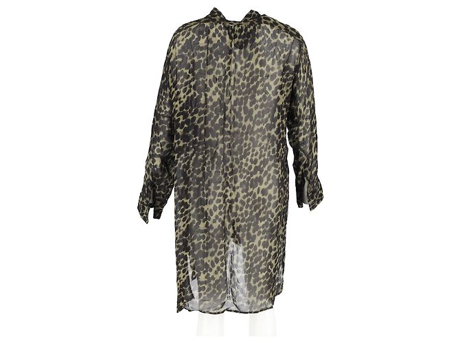 Isabel Marant Etoile Robe mini imprimée léopard Cray Isabel Marant en viscose verte - vue 5